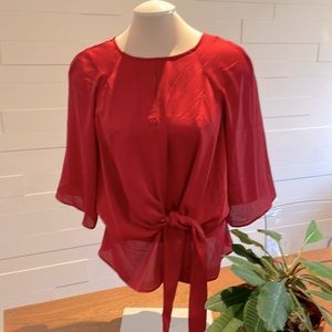 Vince Camuto Red Tie-Front Blouse